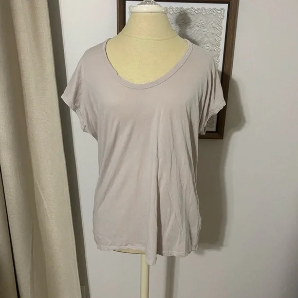 Barefoot Dreams Malibu Collection Scoop Neck Tunic Soft Cream Short Sleeve Tee - Picture 1 of 7